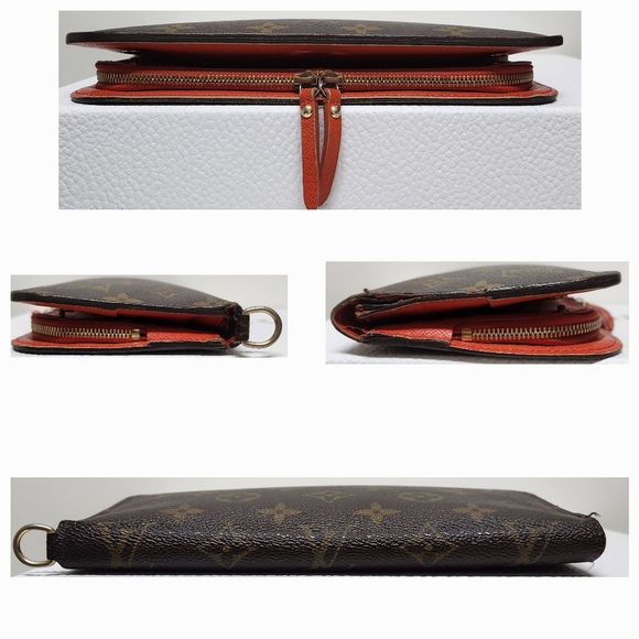 LOUIS VUITTON Rouge Monogram Coated Canvas Wallet/Wristlet/Bag - Picture 7 of 15